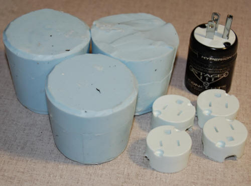 silicone molds used to make the AC plugs